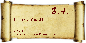 Brtyka Amadil névjegykártya
